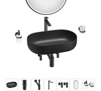 Накладная раковина для ванной комнаты Wellsee Chic Riviera в наборе 7 в 1 20217783R