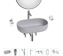 Накладная раковина для ванной комнаты Wellsee Chic Riviera в наборе 7 в 1 20217786R
