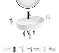 Накладная раковина для ванной комнаты Wellsee Chic Riviera в наборе 7 в 1 20217799R
