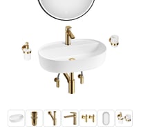 Накладная раковина для ванной комнаты Wellsee Chic Riviera в наборе 7 в 1 20217793R