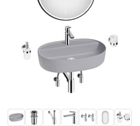 Накладная раковина для ванной комнаты Wellsee Chic Riviera в наборе 7 в 1 20217810R