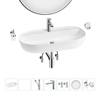 Накладная раковина для ванной комнаты Wellsee Chic Riviera в наборе 7 в 1 20217743R