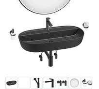 Накладная раковина для ванной комнаты Wellsee Chic Riviera в наборе 7 в 1 20217759R