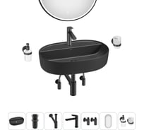 Накладная раковина для ванной комнаты Wellsee Chic Riviera в наборе 7 в 1 20217735R