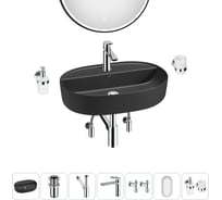 Накладная раковина для ванной комнаты Wellsee Chic Riviera в наборе 7 в 1 20217734R