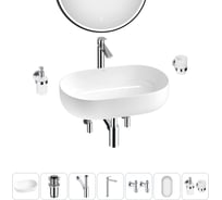 Накладная раковина для ванной комнаты Wellsee Chic Riviera в наборе 7 в 1 20217767R