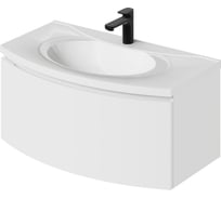 Тумба с раковиной подвесная ИТАНА с радиусными фасадами Arko Y 90 899х504х425 Эмаль Белый матовый 4657836462982
