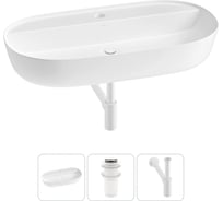 Накладная раковина для ванной комнаты Wellsee Chic Riviera в наборе 3 в 1 20214918R