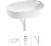 Накладная раковина для ванной комнаты Wellsee Chic Riviera в наборе 3 в 1 20214854R