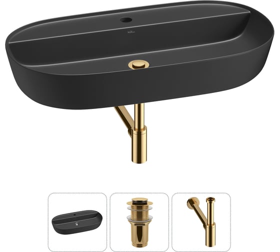 Накладная раковина для ванной комнаты Wellsee Chic Riviera в наборе 3 в 1 20214948R 1