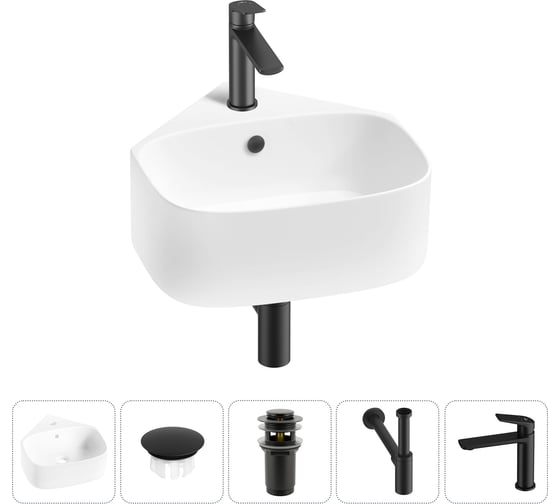 Мини-раковина для ванной комнаты или туалета Wellsee WC Area в наборе 5 в 1 20217132R 1