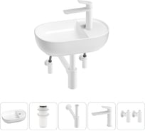 Мини-раковина для ванной комнаты или туалета Wellsee WC Area в наборе 5 в 1 20212108R