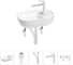 Мини-раковина для ванной комнаты или туалета Wellsee WC Area в наборе 5 в 1 20212108R 1