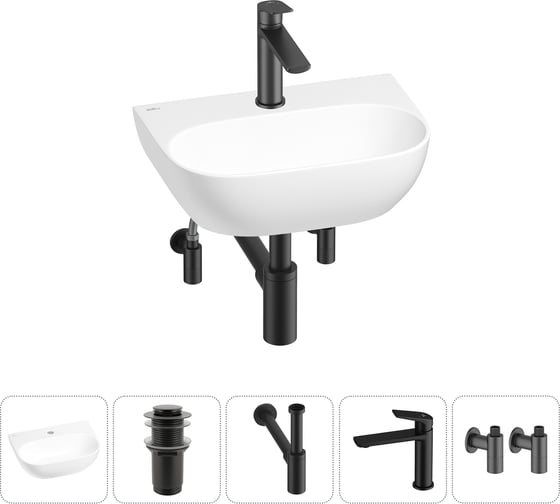 Мини-раковина для ванной комнаты или туалета Wellsee WC Area в наборе 5 в 1 20212198R