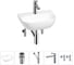 Мини-раковина для ванной комнаты или туалета Wellsee WC Area в наборе 5 в 1 20212197R 1