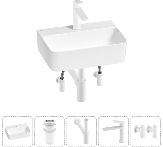 Мини-раковина для ванной комнаты или туалета Wellsee WC Area в наборе 5 в 1 20213609R