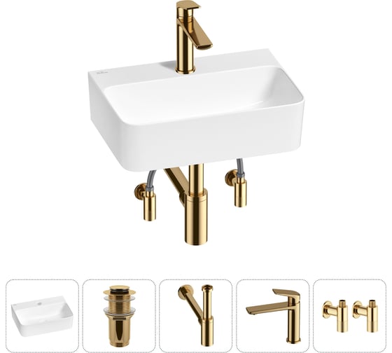 Мини-раковина для ванной комнаты или туалета Wellsee WC Area в наборе 5 в 1 20213608R 1