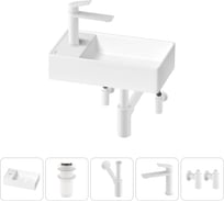 Мини-раковина для ванной комнаты или туалета Wellsee WC Area в наборе 5 в 1 20213809R