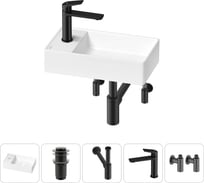 Мини-раковина для ванной комнаты или туалета Wellsee WC Area в наборе 5 в 1 20213807R