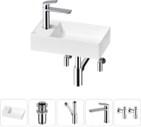 Мини-раковина для ванной комнаты или туалета Wellsee WC Area в наборе 5 в 1 20213822R