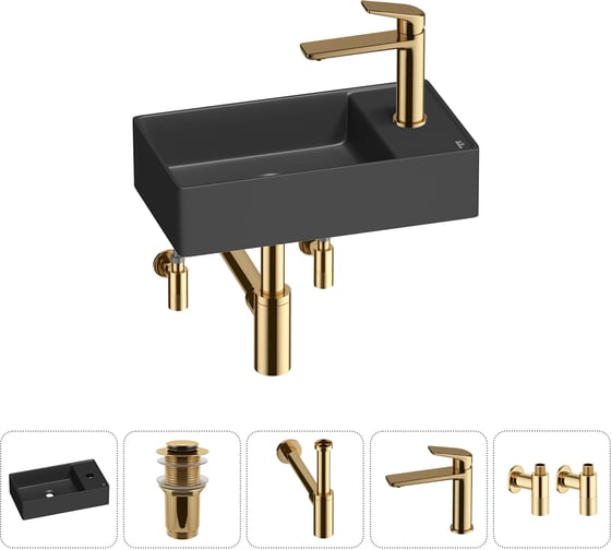 Мини-раковина для ванной комнаты или туалета Wellsee WC Area в наборе 5 в 1 20213749R 1