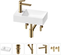 Мини-раковина для ванной комнаты или туалета Wellsee WC Area в наборе 5 в 1 20215571R