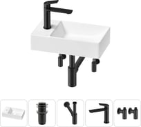 Мини-раковина для ванной комнаты или туалета Wellsee WC Area в наборе 5 в 1 20215570R