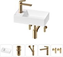 Мини-раковина для ванной комнаты или туалета Wellsee WC Area в наборе 5 в 1 20213824R