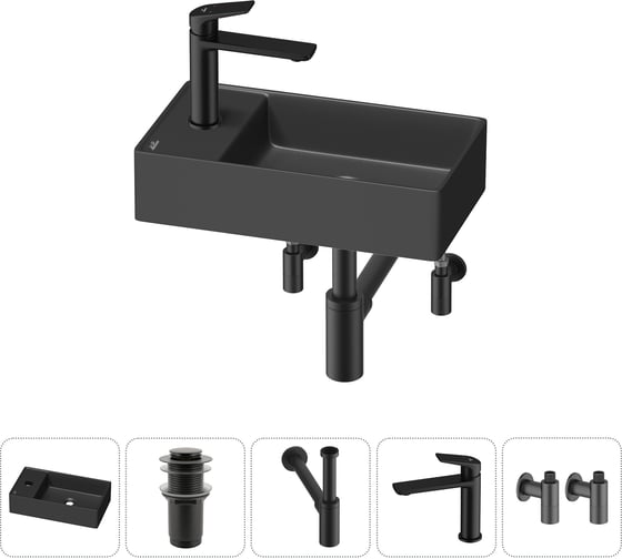 Мини-раковина для ванной комнаты или туалета Wellsee WC Area в наборе 5 в 1 20213836R