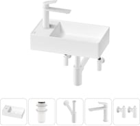 Мини-раковина для ванной комнаты или туалета Wellsee WC Area в наборе 5 в 1 20213825R