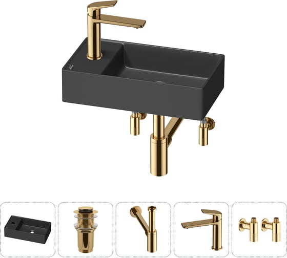 Мини-раковина для ванной комнаты или туалета Wellsee WC Area в наборе 5 в 1 20213837R