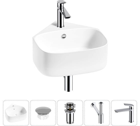Мини-раковина для ванной комнаты или туалета Wellsee WC Area в наборе 5 в 1 20217126R 1
