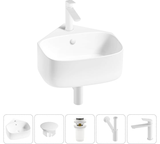Мини-раковина для ванной комнаты или туалета Wellsee WC Area в наборе 5 в 1 20217127R 1