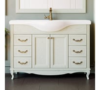 Комплект: тумба с умывальником ValenHouse ЭЛЛИНА-120 слоновая кость, ручки бронза КE120_ТСБ