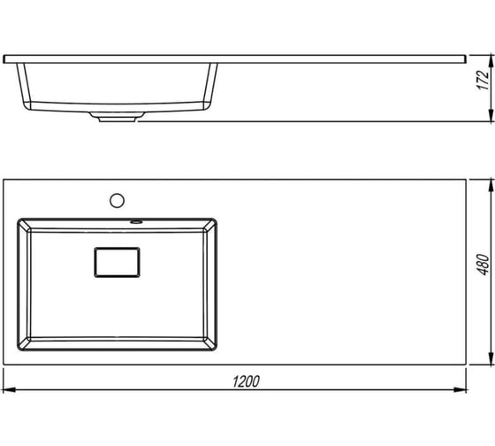 Раковина над стиральной машиной Uperwood Cosmos Quartz_120 см, левая, жасмин RCosmos120LJ