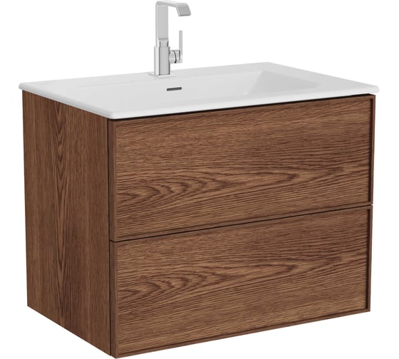 Тумба с раковиной VitrA Metropole Edge 80 см, ореховое дерево 67155
