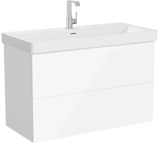 Тумба VitrA Metropole Pure, 100 см, 2 ящика, бел гл, с раковиной 67333