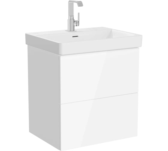 Тумба VitrA Metropole Pure, 60 см, 2 ящика, бел гл, с раковиной 67331