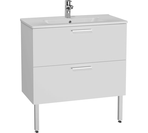 Тумба VitrA MiA гл.бел, 80см, 2 ящика + ножки, раковина, 66109