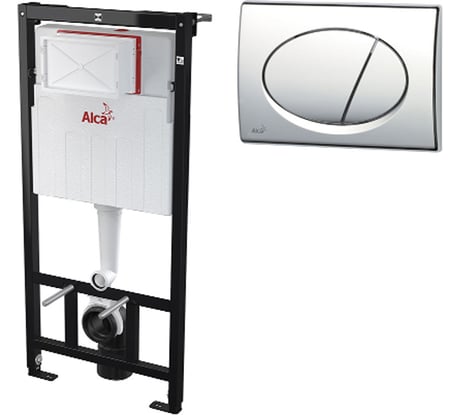 Инсталляция для унитаза Alcadrain SET 3v1 AM101/1120 RU+M71-0001 с хром кнопкой 00066884