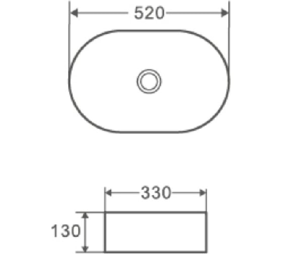 Накладная раковина Azario AZ-1048 размер 520х330х130 мм 00062416