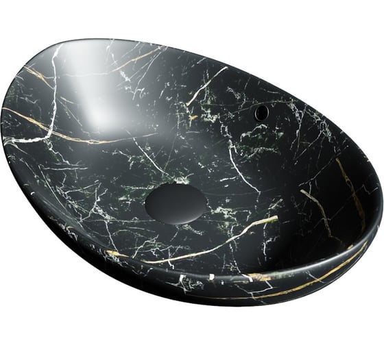 Раковина для ванной накладная Teymi Lori 60 цвет черный мрамор T50499 ЦБ-00270669