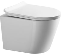 Унитаз подвесной Teymi безободковый, с быстросъемным сиденьем, микролифт Solli Pro T40202 ЦБ-00270703