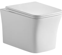 Унитаз подвесной безободковый (Торнадо) HOLLER VESSEL TORNADO (3.0), 520х340х355мм, сиденье дюропласт, микролифт, белый 334572