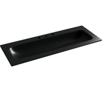 Раковина накладная мебельная Ceramicanova Grace прямоугольная 1210x457x137 с тремя отверстиями под смеситель цвет черный матовый CN7024MB