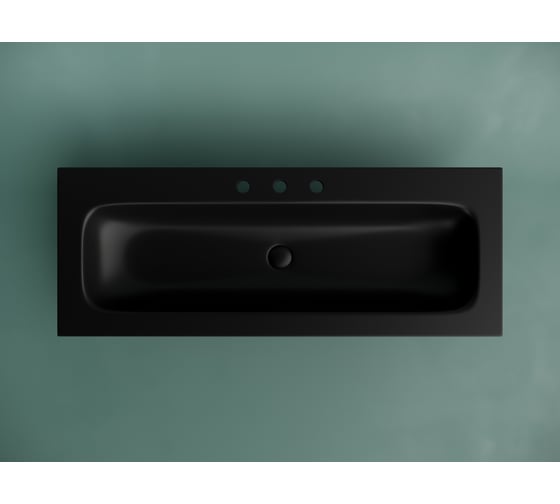 Раковина накладная мебельная Ceramicanova Grace прямоугольная 1210x457x137 с тремя отверстиями под смеситель цвет черный матовый CN7024MB
