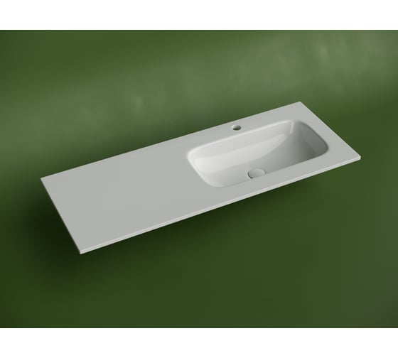Раковина накладная мебельная Ceramicanova Grace прямоугольная 1210x457x137 с чашей справа и отверстием под смеситель цвет белый CN7021