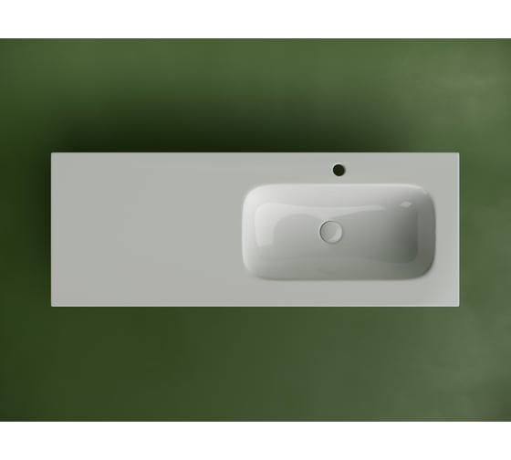 Раковина накладная мебельная Ceramicanova Grace прямоугольная 1210x457x137 с чашей справа и отверстием под смеситель цвет белый CN7021