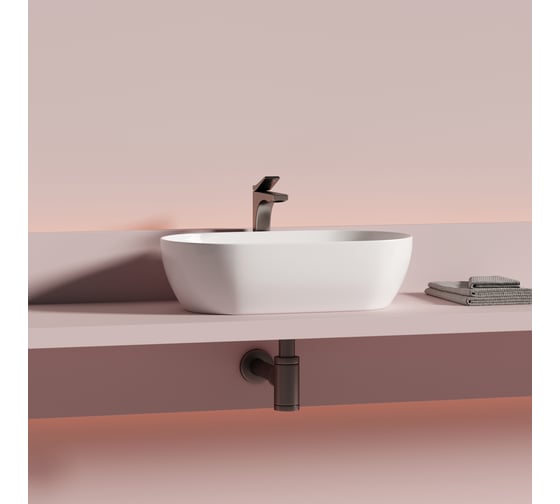 Раковина накладная Ceramicanova Twist овальной формы 500x300x140 белый CN12001