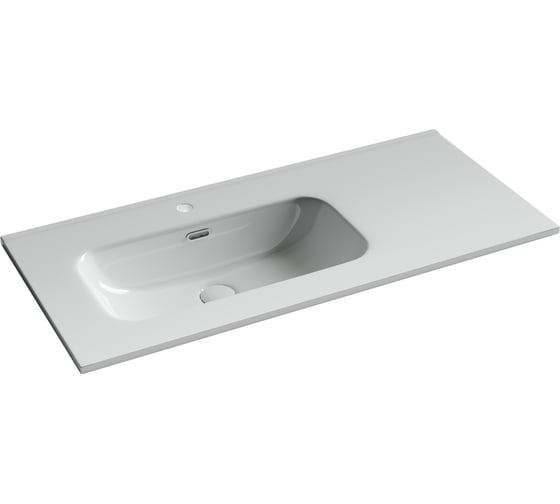 Раковина накладная мебельная Ceramicanova Element чаша слева с отверстием под смеситель 1010x465x180 мм цвет белый CN7003L 1